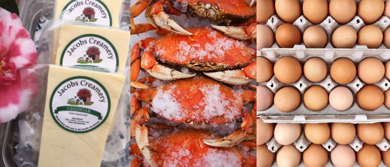 Cheese, Crab, Eggs
