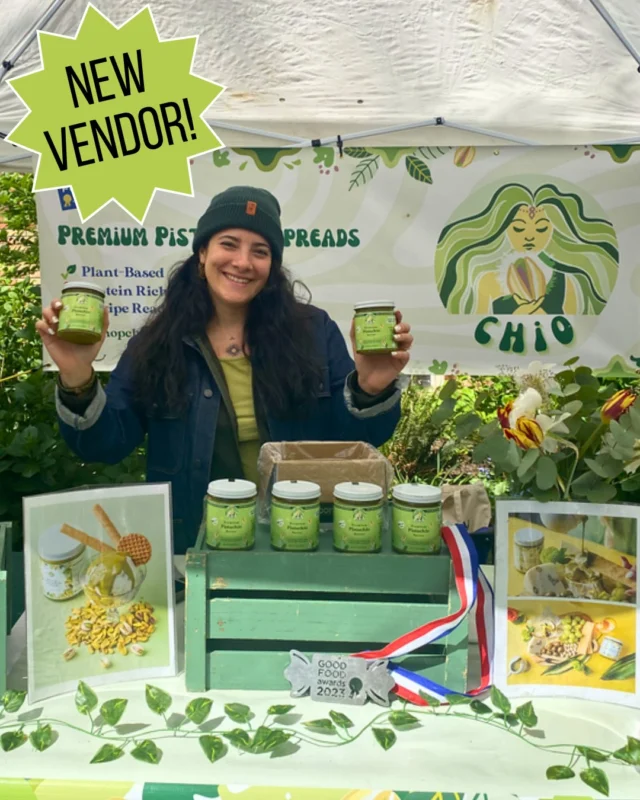 Chio is now at Shemanski Park Farmers Market!
Discover the nutty magic of Chio, a woman-owned & Good Food award-winning business crafting pistachio products with premium, sustainably sourced nuts and natural ingredients. Their pistachio spread and pistachio cream are great for elevating toast, desserts, and savory dishes. They also pair wonderfully with fresh fruits and vegetables from the market. 
Chio will be at Shemanski Park Farmers Market this Wed, June 4, and on the 1st Wednesday of every month through the season. 
Please stop by their booth to sample the rich, creamy goodness and take home a jar (or two) of your new favorite pantry staple.
They will also be popping up at PSU Farmers Market!